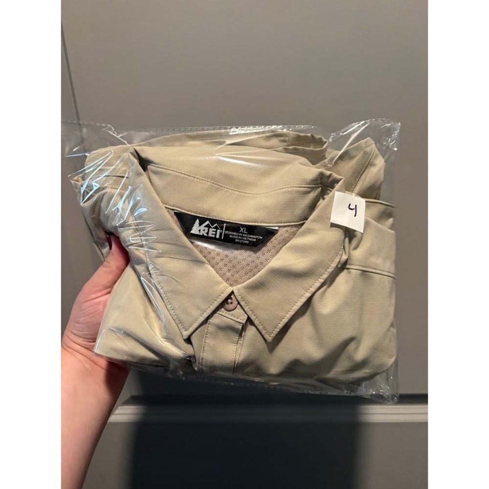 REI Co-op Sahara Womens XL Long Sleeve Hiking Shirt Tan Khaki Ventilated Ripstop - Picture 13 of 13